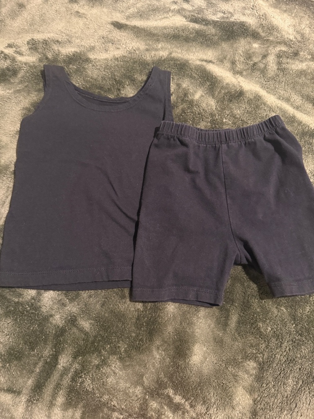wonder nation Navy Blue Tank Top and Bike Shorts Set